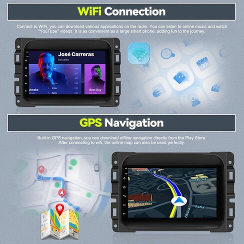SIXTOP [2+64G] Android Car Stereo for Dodge Ram 2013-2016 Upgrade Replacement Radio Carplay Android Auto 7 inch Touchscreen Multimedia Player Head Unit FM Radio GPS Bluetooth + AHD Camera&MIC in Saudi Arabia