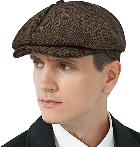 KUJUHA Wool Newsboy Cap for Men Flat Irish Cabbie Ivy Gatsby Newsboy Driving Hat Hunting Cap in Kuwait