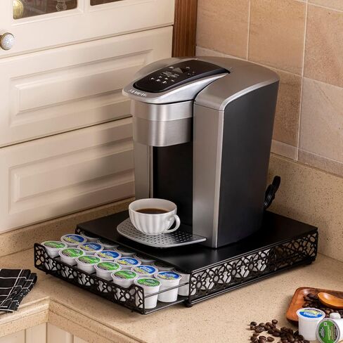 Flagship k cup Pods Storage Drawer Coffee Pod Storage Holder, K cup Pods Organizer shelf for Keurig(42 Pods Iron) in Kuwait