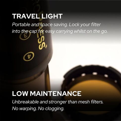 Filter for use in AeroPress Go/AeroPress Coffee Makers (Superfine) - Premium Replacement Disc - Reusable Metal, Titanium Coated Stainless Steel. Upgrade Your Mesh or Filter Papers in Saudi Arabia