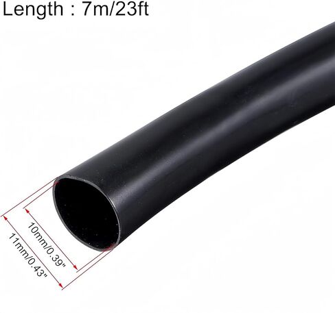 6mm x 7mm x 7m PVC Tube Wire Harness Tubing High Temperature Resistant Cable Management Cable Sleeve,Black,1PC in Kuwait