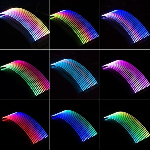 RGB Cable Extension PC Sync 24pin Male to Female Strimer RGB PSU Cable ATX Motherboard Extension Cable with Combs ARGB 5V3pin Lighting Cable Supports Aura Glowing (24P) in Saudi Arabia