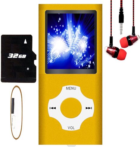 MP3 Player / MP4 Player, Hotechs MP3 Music Player with 32GB Memory SD Card Slim Classic Digital LCD 1.82'' Screen Mini USB Port with FM Radio, Voice Record in Saudi Arabia