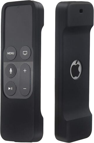 Remote Case Compatible with Apple TV 4K (5th) and 4th Generation, Auswaur Shock Proof Silicone Remote Cover Case Compatible with Apple TV 4th Gen 4K 5th Siri Remote Controller - Black in Saudi Arabia