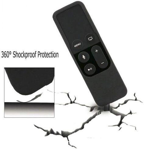 حافظة عن بعد متوافقة مع Apple TV 4K (الجيل الخامس) والجيل الرابع، حافظة غطاء عن بعد من السيليكون المقاوم للصدمات متوافقة مع جهاز التحكم عن بعد Apple TV 4th Gen 4K 5th Siri - أسود in Saudi Arabia