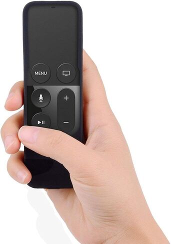 حافظة عن بعد متوافقة مع Apple TV 4K (الجيل الخامس) والجيل الرابع، حافظة غطاء عن بعد من السيليكون المقاوم للصدمات متوافقة مع جهاز التحكم عن بعد Apple TV 4th Gen 4K 5th Siri - أسود in Saudi Arabia