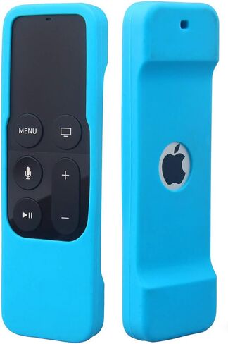 حافظة عن بعد متوافقة مع Apple TV 4K (الجيل الخامس) والجيل الرابع، حافظة غطاء عن بعد من السيليكون المقاوم للصدمات متوافقة مع جهاز التحكم عن بعد Apple TV 4th Gen 4K 5th Siri - أسود in Saudi Arabia