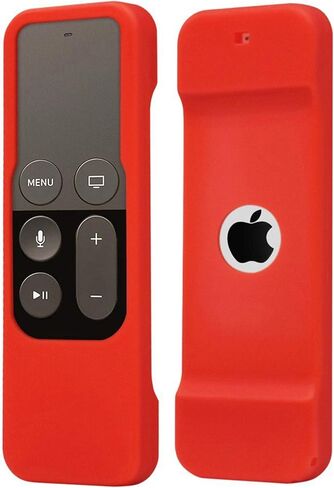 Remote Case Compatible with Apple TV 4K (5th) and 4th Generation, Auswaur Shock Proof Silicone Remote Cover Case Compatible with Apple TV 4th Gen 4K 5th Siri Remote Controller - Black in Saudi Arabia