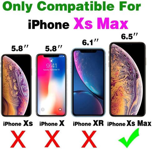 Asuwish Compatible with iPhone Xs Max Wallet Case and Tempered Glass Screen Protector Flower Leather Flip Card Holder Cell Phone Cover for i X XR Xsmax 10x SX Xmax 10xs 10s 10 Plus Xmaxs Women Purple in Kuwait