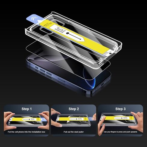 واقي شاشة للخصوصية لهاتف iPhone 16 Pro Max تركيب تلقائي ومضاد للتجسس من الزجاج المقسى، عبوة من قطعتين in Saudi Arabia