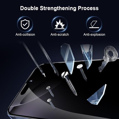 واقي شاشة للخصوصية لهاتف iPhone 16 Pro Max تركيب تلقائي ومضاد للتجسس من الزجاج المقسى، عبوة من قطعتين in Saudi Arabia