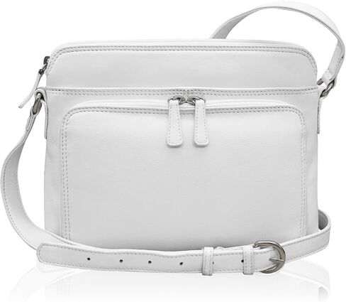 ili New York - Leather Shoulder Handbag w/Side Organizer - Soft, Smooth Leather Handbag w/RFID Blocking Lining (Mocha Small) in Saudi Arabia