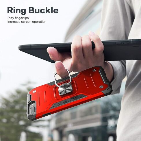 for iPhone 8 Plus Case with Screen Protector,Shock Absorption Drop Test Cover with Car Mount Kickstand Lightweight Protective Phone Case for iPhone 8 Plus/7 Plus/6S Plus,Red in Saudi Arabia