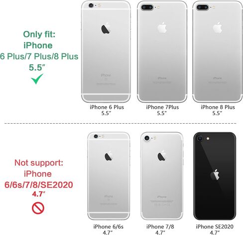 for iPhone 8 Plus Case with Screen Protector,Shock Absorption Drop Test Cover with Car Mount Kickstand Lightweight Protective Phone Case for iPhone 8 Plus/7 Plus/6S Plus,Red in Saudi Arabia