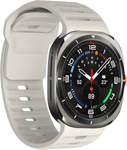 متوافق مع سوار Samsung Galaxy Watch 7 Ultra 47 مم (جديد 2024)، حزام رياضي من السيليكون الناعم سريع التحرير للنساء والرجال، ملحق بديل مناسب لساعة Samsung Galaxy Watch Ultra Band، Starlight in Saudi Arabia