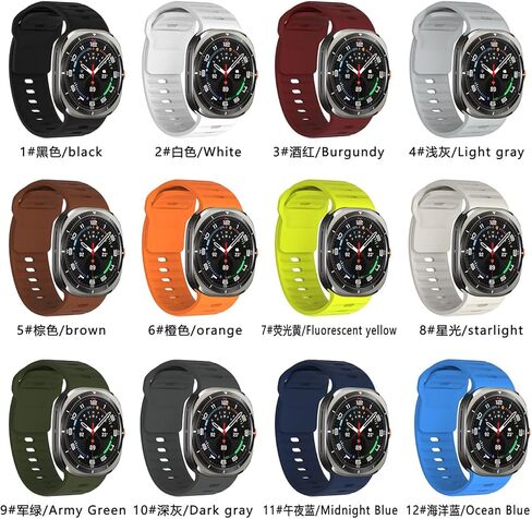 متوافق مع سوار Samsung Galaxy Watch 7 Ultra 47 مم (جديد 2024)، حزام رياضي من السيليكون الناعم سريع التحرير للنساء والرجال، ملحق بديل مناسب لساعة Samsung Galaxy Watch Ultra Band، Starlight in Saudi Arabia