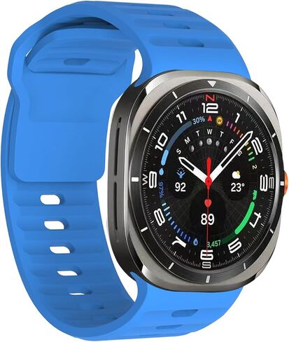 متوافق مع سوار Samsung Galaxy Watch 7 Ultra 47 مم (جديد 2024)، حزام رياضي من السيليكون الناعم سريع التحرير للنساء والرجال، ملحق بديل مناسب لساعة Samsung Galaxy Watch Ultra Band، Starlight in Saudi Arabia