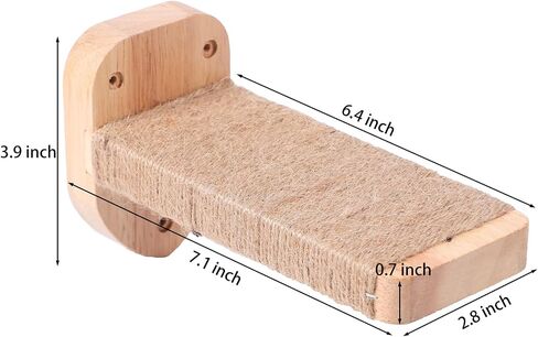 3pcs Cat Wall Steps, Climbing Mounted Furniture, Shelves With Hemp Rope Covered, Solid Wood Ladder for Playing and Climbing (Standard-Wood) in Saudi Arabia