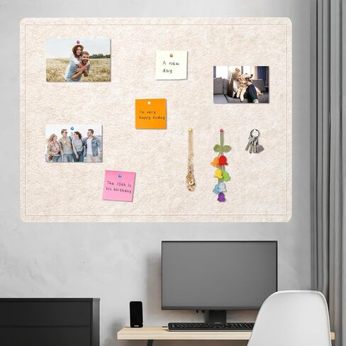 Large Bulletin Board, 48 X 36 inches Cork Board with 30 Pushpin, 4' x 3' Felt Cork Board Notice Pin Board, Self-Adhesive Vision Board Mood Board Foldable Photo Board for Wall - Black in Kuwait