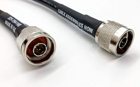 Cable Assemblies Now LMR-400/LMR400 Times Microwave Low Loss Coaxial Cable - N-Male to N-Male Connectors - 25 Feet - Made in The USA in Saudi Arabia