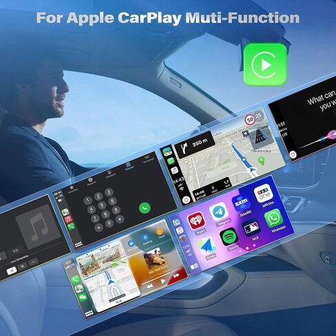 Wireless CarPlay Adapter, for Factory Wired CarPlay 2024 Upgrade, Plug & Play, Stable and Fast Connection, Convert Factory Wired to Wireless CarPlay Dongle, with USB-A and USB-C Adapter in Kuwait
