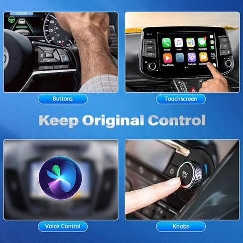 Wireless CarPlay Adapter, for Factory Wired CarPlay 2024 Upgrade, Plug & Play, Stable and Fast Connection, Convert Factory Wired to Wireless CarPlay Dongle, with USB-A and USB-C Adapter in Kuwait