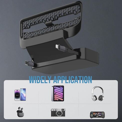 Retractable Cord Car Phone Charger for Tesla Model 3 Model Y 2021 2022 2023 2024, Rear Air Outlet Expansion Dock with Fast Charging Cables for Rear Position of Tesla Model 3 Model Y (Grey) in Saudi Arabia