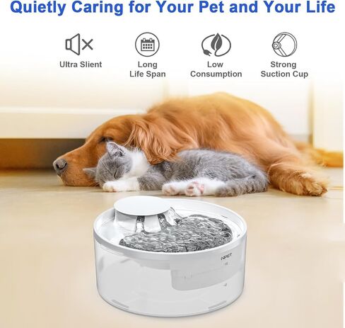 NPET Dog Water Fountain with Splash Guard,169oz/5L Ultra Quiet Automatic Pet Drinking Fountain Triple Filtration Water Bowl for Large Dogs in Saudi Arabia