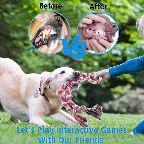 Rope Toy for Dogs, 2 Pack Large Dog Rope Toys for Aggressive Chewers, Heavy Duty Dog Toys for Large Medium Breed, Indestructible Tough Rope Chew Toys Tug of War Dog Toy Teeth Cleaning in Kuwait