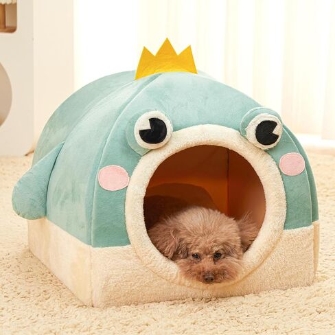 Jiupety Cat Beds for Indoor Cats, Cute Cat House for Cats and Puppy, Cat Cave Bed with Removable Cushion, Large Cat Bed Cat Hideaway Cat Tent, 2-in-1 Pink Cat Bed, L(19" × 19" × 19"), Rainbow. in Saudi Arabia