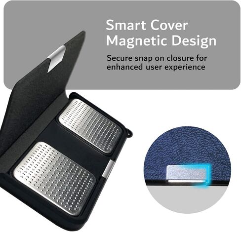 TUDIA Travel Case Compatible for KardiaMobile EKG Monitor, Premium Leather Magnetic Closure with Key Holder Protective Carrying Case Designed for KardiaMobile - Blue in Kuwait