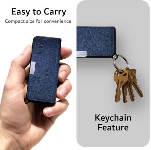 TUDIA Travel Case Compatible for KardiaMobile EKG Monitor, Premium Leather Magnetic Closure with Key Holder Protective Carrying Case Designed for KardiaMobile - Blue in Kuwait
