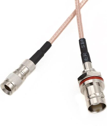 SZRMCC BNC أنثى الحاجز أورينغ إلى DIN 1.0/2.3 ذكر HD SDI كابل لتصميم بلاك ماجيك الأحمر شاشة الكاميرا نقل بيانات الفيديو (30 سم) in Kuwait