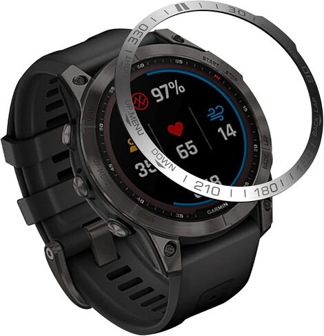 REYDA Watch Bezel Compatible for Garmin Fenix 7 Bezel Ring, Stainless Steel Watch Bezel Loop Adhesive Cover Scratch Resistant Collision Protection Metal Bezel Styling Dial Circle for Garmin Fenix 7 in Saudi Arabia