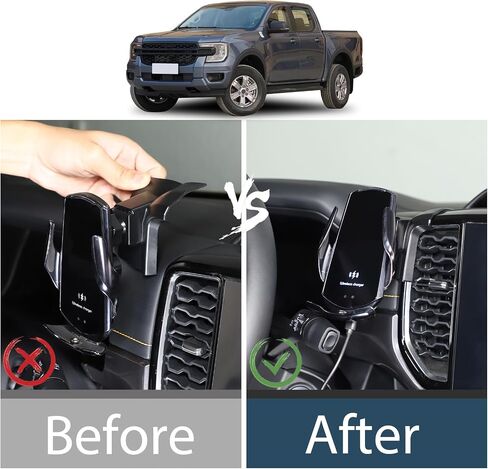 Lcojicep Car Phone Holder Compatible with Ford Ranger 2023 2024 Car Phone Mount Accessories, Central control vent mobile phone holder (Left style B) in Kuwait