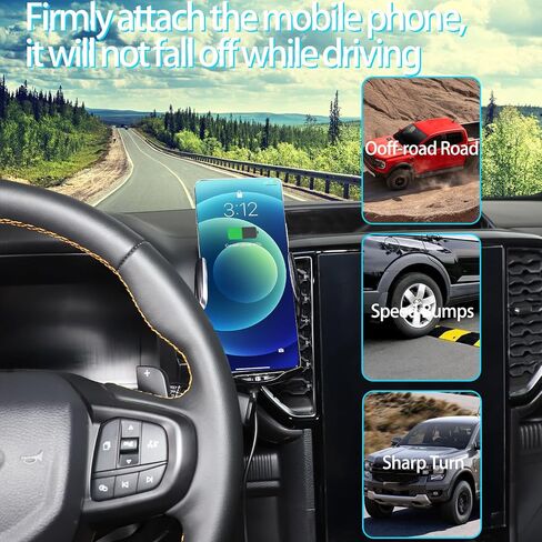 Lcojicep Car Phone Holder Compatible with Ford Ranger 2023 2024 Car Phone Mount Accessories, Central control vent mobile phone holder (Left style B) in Kuwait