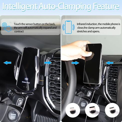 Lcojicep Car Phone Holder Compatible with Ford Ranger 2023 2024 Car Phone Mount Accessories, Central control vent mobile phone holder (Left style B) in Kuwait