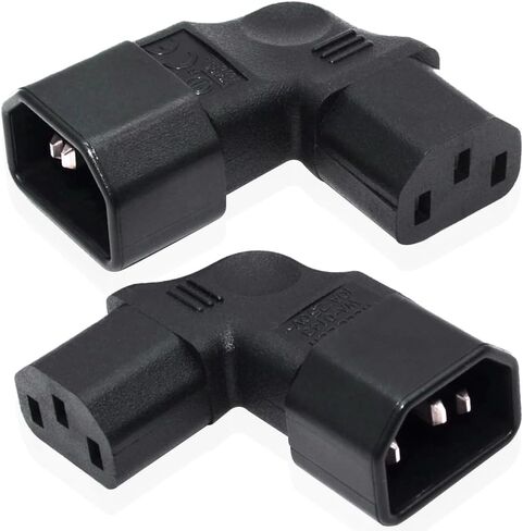 IEC C14 to C13 Power Adapter, Left Angle/Right Angle IEC 320 C14 Male to IEC 320 C13 Female Power Plug for LCD Wall Mount TV (2 Pack) in Kuwait