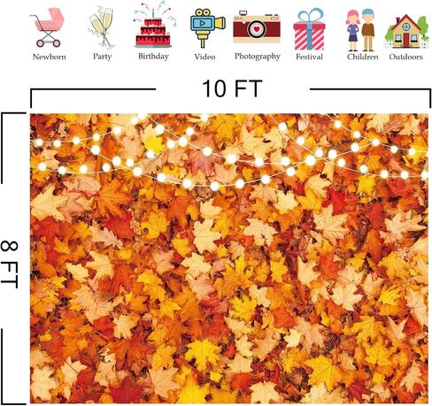7x5FT Fall Autumn Photo Backdrop for Photography Maple Leaf Pumpkin Thanksgiving Day Harvest Background Fall Forest Party Decorations in Saudi Arabia