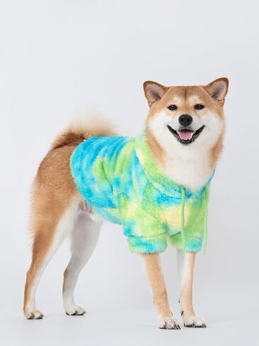 Haloumoning Tie Dye Dog Clothes Fleece Hoodie, Pet Winter Coat, Pet Outfit, Cat Clothing, Puppy Pullover Sweatshirts for Small Medium Large Dogs Boy Girl in Saudi Arabia