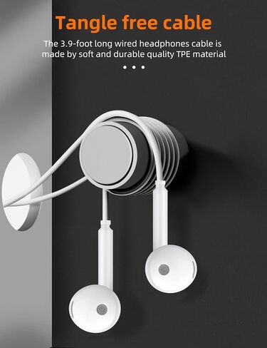 MAS CARNEY Wired Headphones Earbuds with Microphone WH6, in-Ear Wired Earphones Compatible with Samsung Huawei Vivo Oppo Mi Redmi Lenovo, White in Saudi Arabia