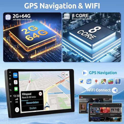 8 Core 2+64G Android Car Radio Car Stereo for Mercedes Benz Smart Fortwo 2005-2010 مع Carplay اللاسلكي Android Auto، شاشة لمس 9 بوصات مرآة رابط WiFi GPS Bluetooth FM RDS DSP كاميرا احتياطية SWC in Saudi Arabia