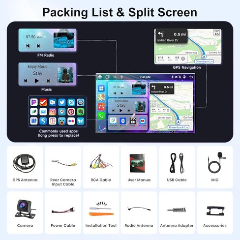 8 Core 2+64G Android Car Radio Car Stereo for Mercedes Benz Smart Fortwo 2005-2010 مع Carplay اللاسلكي Android Auto، شاشة لمس 9 بوصات مرآة رابط WiFi GPS Bluetooth FM RDS DSP كاميرا احتياطية SWC in Saudi Arabia