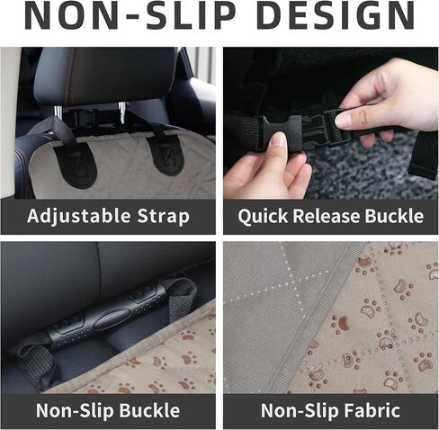 Easy-Going Waterproof Dog Car Seat Cover, Pet Front Cover for Cars, Durable and Nonslip Dog Seat Protector for Trucks, Jeep, SUV and Cars (Front Seat, Black) in Kuwait
