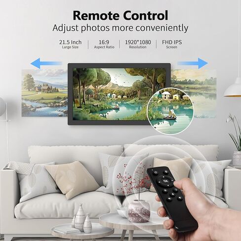 إطار صورة رقمي BIGASUO بدقة 1280 × 800، شاشة لمس بإطار صور سحابي ذكي واي فاي مقاس 10.1 بوصة، ذاكرة مدمجة سعة 16 جيجابايت، تدوير تلقائي، عرض شرائح، مشاركة الصور ومقاطع الفيديو على الفور عبر تطبيق Uhale in Kuwait