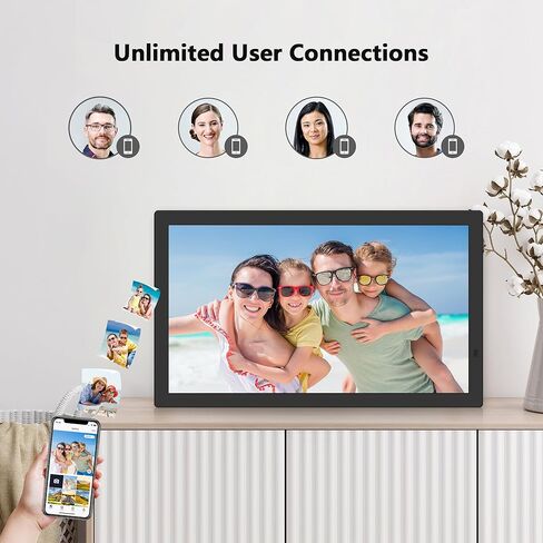 إطار صورة رقمي BIGASUO بدقة 1280 × 800، شاشة لمس بإطار صور سحابي ذكي واي فاي مقاس 10.1 بوصة، ذاكرة مدمجة سعة 16 جيجابايت، تدوير تلقائي، عرض شرائح، مشاركة الصور ومقاطع الفيديو على الفور عبر تطبيق Uhale in Kuwait