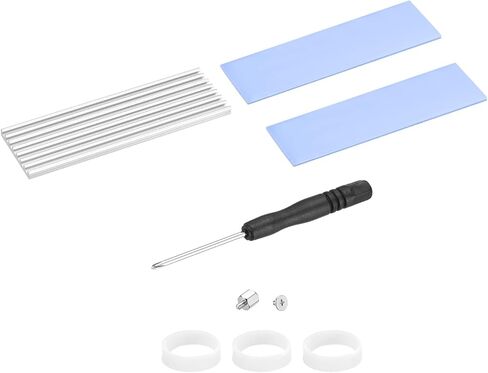 MECCANIXITY 1 Pack M.2 2280 Nvme SSD Heatsink Cooler Alloy الألومنيوم بالوعة الحرارة مع تركيب مسامير مفك البراغي، 1 مم، 1.5 مم وسادة حرارية، للكمبيوتر المحمول، لون فضي in Saudi Arabia