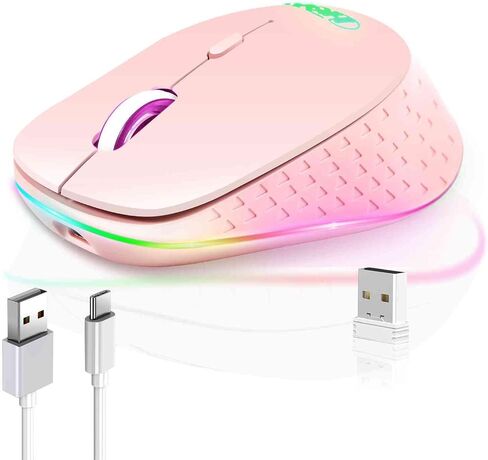 UrbanX Dual-Mode Wireless Mouse - Bluetooth & 2.4GHz Connectivity - Rechargeable, Energy-Efficient Design for Dell - Latitude 14" Laptop, PC, Mac, i-Pad - Black in Saudi Arabia