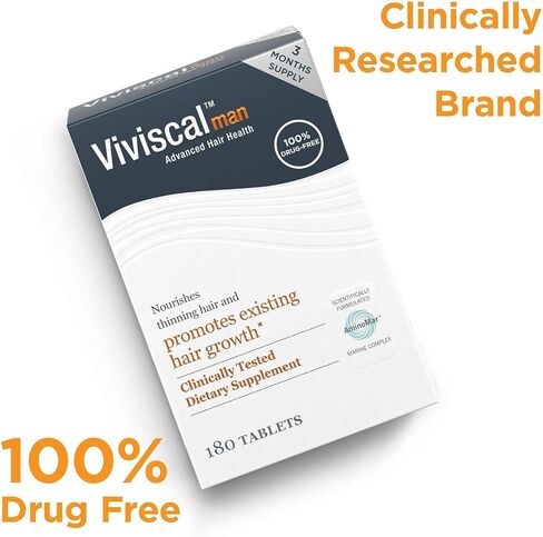 Viviscal Men's Hair Growth Supplements for Thicker, Fuller Hair Clinically Proven with Proprietary Collagen Complex 180 Tablets - 3 Month Supply in Saudi Arabia
