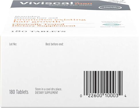 Viviscal Men's Hair Growth Supplements for Thicker, Fuller Hair Clinically Proven with Proprietary Collagen Complex 180 Tablets - 3 Month Supply in Saudi Arabia